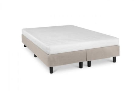 Nessa® - 160x200 Boxspring Studio Luxe Pocketvering HR matras Beige/Crème - Inclusief Orthopedisch Pocketvering Matras