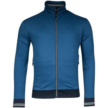 Baileys Vest Sweat Cardigan Zip  Allover Pinstripe Interlock Deep Denim Blue / male