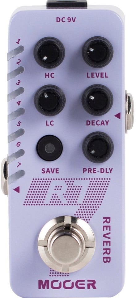 Mooer R7 Reverb compact effectpedaal met 7 soorten reverb