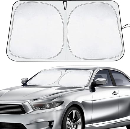 Sun Shade Windshield 145x80cm - Car Windshield Parasol Cover - Inside Windshield Cover - Folding Sun Visor for Summer