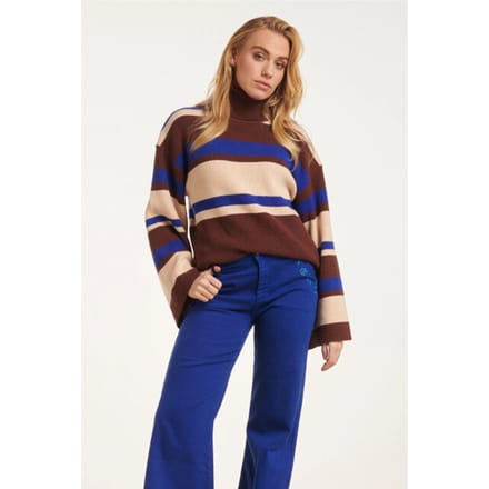 Smashed Lemon 24603 gestreepte gebreide top |