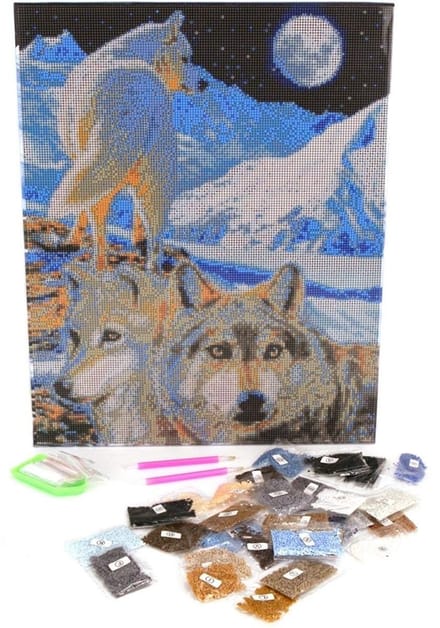 Crystal Art Wolven Met Frame 40 X 50 Cm