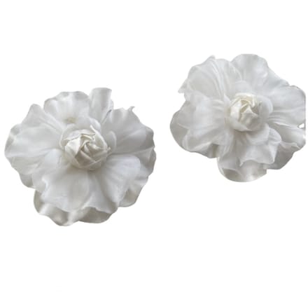Bloem schoenclips- Trouwschoen versiering- wit - Charme Bijoux