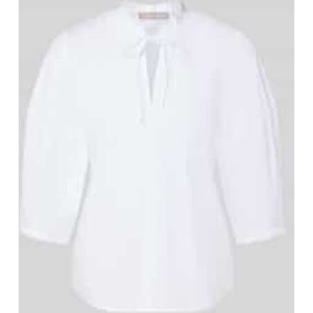Blouse met serafino-hals en pofmouw