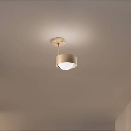 Euluna Plafondlamp Mado, opaalglas/messing, 1-lamp