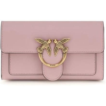 PINKO schoudertas clutch Love One Wallet C Light Pink + Antique Gold roze