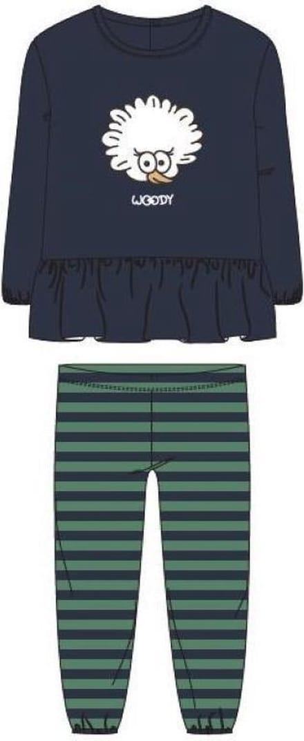 Woody Meisjes pyjama donkerblauw - maat 6 mnd