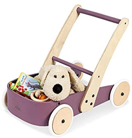 Rollator voor kinderen - Veelkleurige houten rollator met rubberen wielen