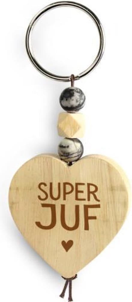 Sleutelhanger; super juf, cadeau idee Juffendag, einde schooljaar