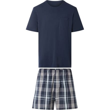 ESMARA MEN Heren pyjama (marineblauw/geruit, S)