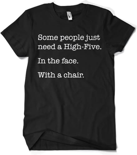 Hybris Some People Just Need A High Five T-shirt Zwart