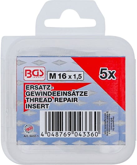 BGS Reserve draadbussen - M16 x 1,5 mm - 5 delig