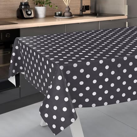 Tafelkleed Afwasbaar Waterafstotend 200 x 140 cm Grijs met Stippen