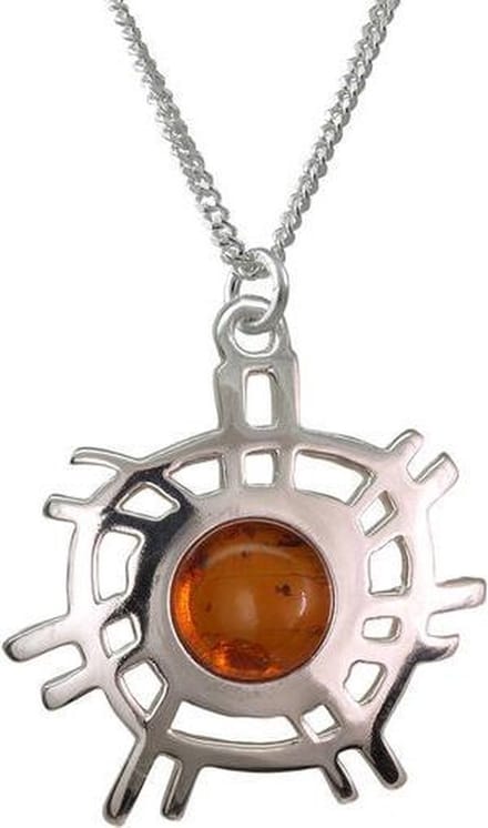 AuBor ®. Hanger. Zilver. De zon met Amber.