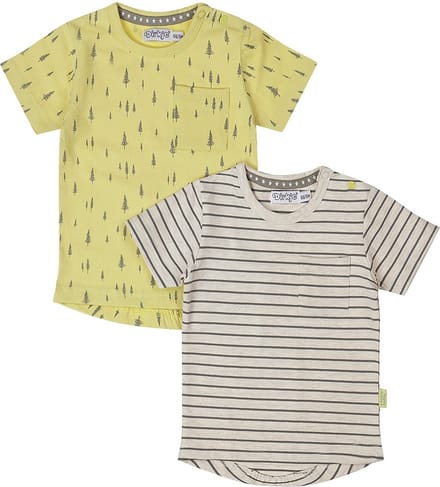 Dirkje-Jongens 2 pack t-shirt ss-Light yellow