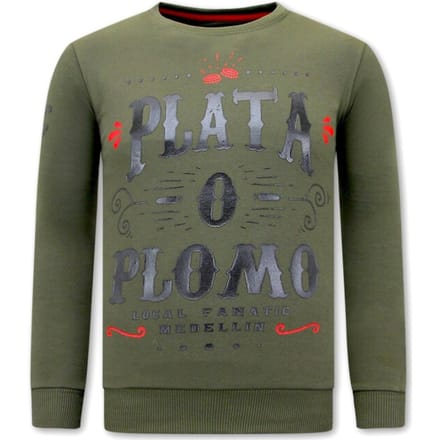 Heren Trui met Print - PLATA O PLOMO - Groen