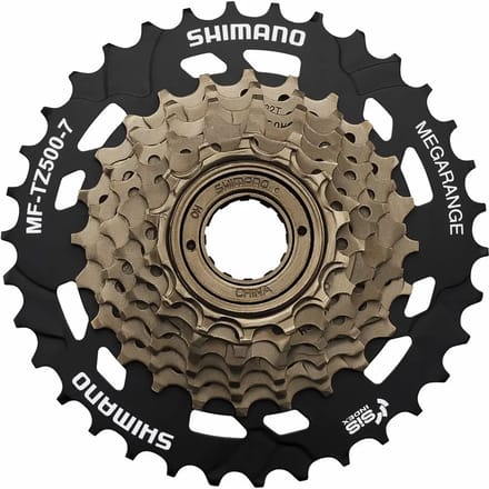 Shimano 7-speed schroefvrijloop - MEGA RANGE 14-34T - Zwart/Goud