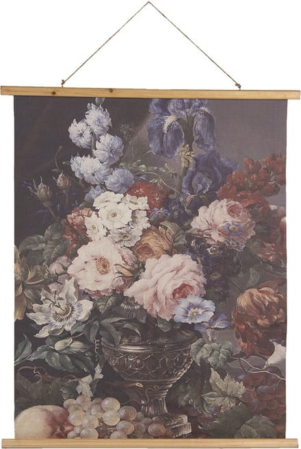 Clayre & Eef Wandkleed 80x100 cm Blauw Roze Hout Bloemen