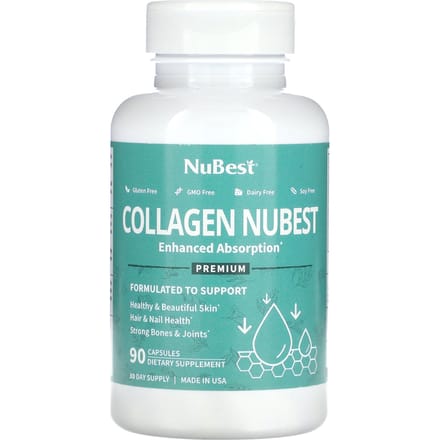 Premium Collageen Nubest, Verbeterde Opname, 90 Capsules (500 mg per capsule)