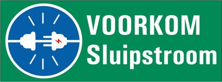 Voorkom sluipstroom - trek de stekker eruit sticker 200 x 75 mm