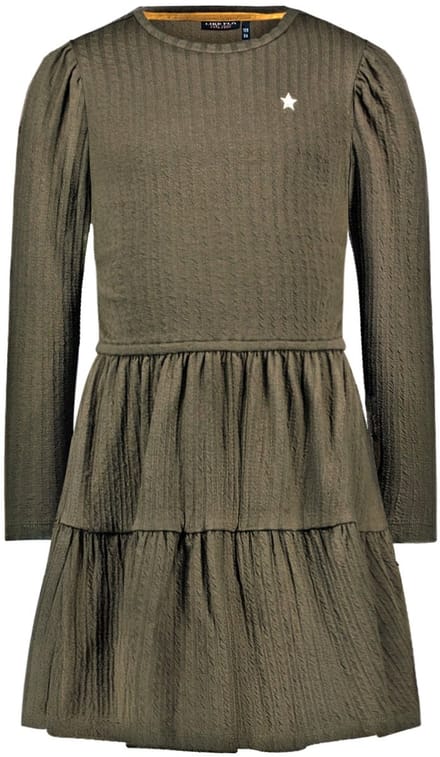 Like Flo winter jersey jurk meisjes - groen - Messie - jacquard