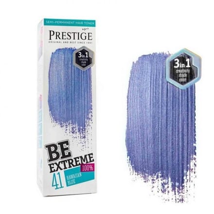 Prestige BeExtreme Hawaiian Blue – Blauwe Haarverf, Semi-Permanente Haarkleuring zonder Ammoniak en Peroxide – Tijdelijke Haarverf Crème – 100 ml