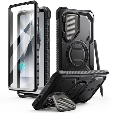 Armorbox geschikt voor Samsung Galaxy S25 Ultra hoesje met screen protector - Zwart