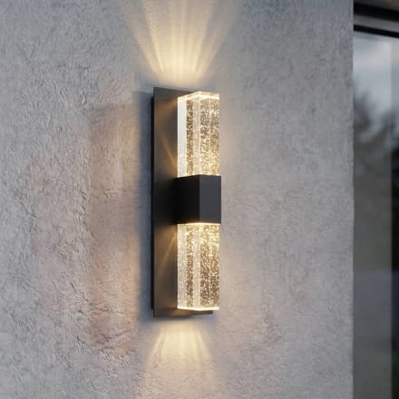 Lucande LED buiten wandlamp Velune, antraciet/helder, 46 cm, CCT