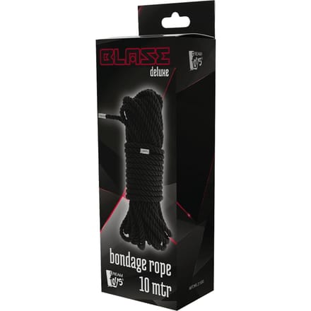 Blaze - Deluxe bondagetouw 10 meter - Zwart