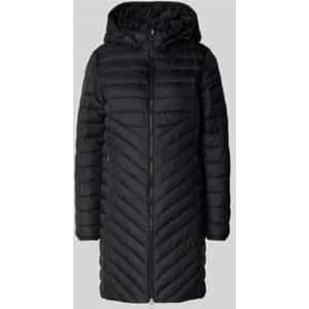 Slim fit gewatteerde lange jas met afneembare capuchon