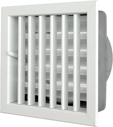 Aluminium Ventilatie Rooster Wit Inbouw 180x180mm voor Open Haard en Ventilatie