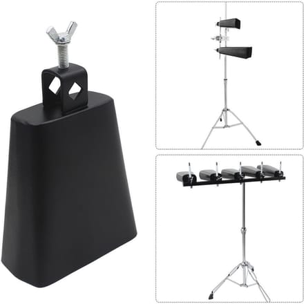 5 inch ijzeren koebel percussie-instrument met klepel voor drumsetkitaccessoire 5 zwart