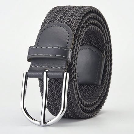 Ceinture Élastique Tissée Décontractée pour Homme, Boucle sans ardillon Élastique Tendance pour Femme 107*3.3CM gris