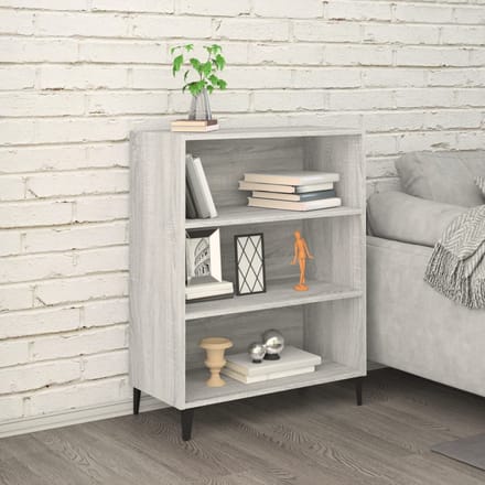 vidaXL - Dressoir - 69,5x32,5x90 - cm - bewerkt - hout - grijs - sonoma - eikenkleurig