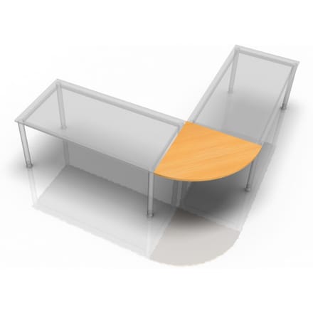 XBE91 W - Hoek rond 80 x 80 Beuken