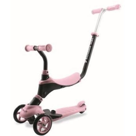 Loopfiets - MONDO - Aan&Go Scribble 5-in-1 - Buigbaar - Zwart / Roze zwart