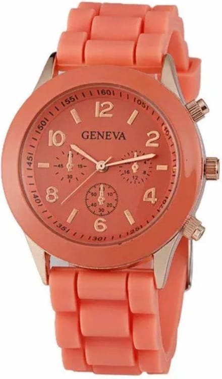 Fako® - Horloge - Geneva - Siliconen Candy - Oranje