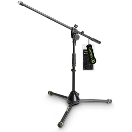 Gravity MS 4222 B - Microfoonstatief, klein, met telescopische boompole - zwart