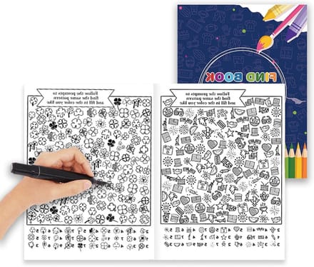 Zoekboek - Activiteitenboek - Creativiteit Ontwikkelen - Interactief Puzzelspel - 28.5 x 21 cm - Donkerblauw