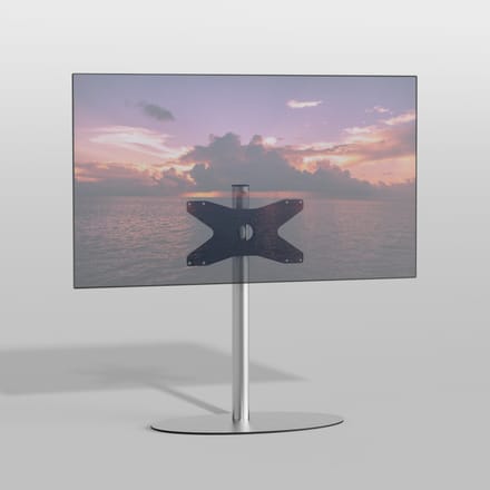 Cavus TV Vloerstatief ELLIPS 80 – geborsteld RVS - hoogte 80cm - VESA 400x200