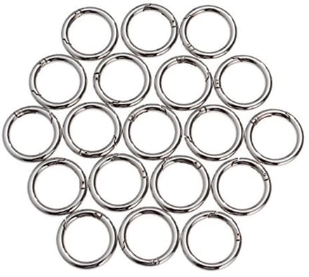 Karabijnhaak Sleutelhangers - Ronde Springringen - Sieraden Maken - Roestbestendige Zinklegering - 20 Stuks - Zilver