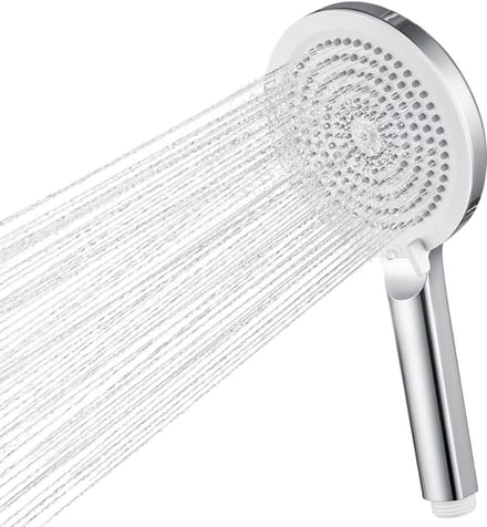 Auralum Max Douchekop - 4-Stralen - Handdouche - Hoge Druk - Regendouche - Waterbesparend - Chroom & Wit
