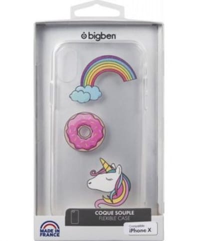 Bigben Connected, Hoesje geschikt voor iPhone X/XS - Flexibel met Patches, Transparant