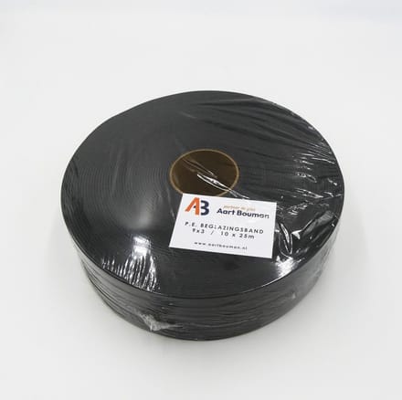 Glasband 9 x 3mm antraciet - pak 250m