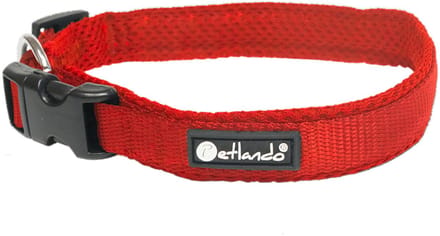 Petlando Hondenhalsband Mesh Rood - Klikhalsband - 50-55/4 cm - maat L