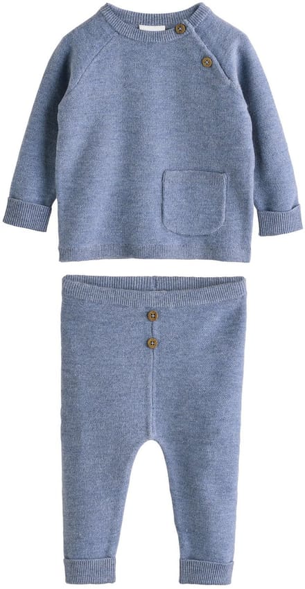 Next - Jongens - Babyset met gebreide trui en legging - Blauw