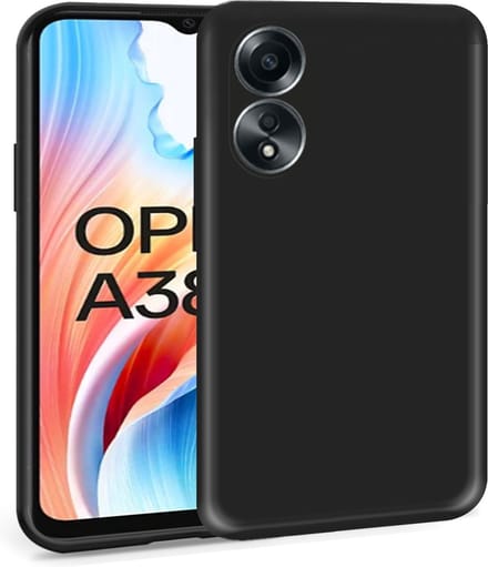 Geschikt voor OPPO A38 - Hoesje - Suède Back Cover Case Zwart
