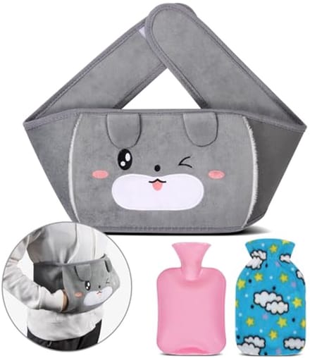 Draagbare Warmwaterfles met Tailleband en Pluche Hoes voor Pijnverlichting