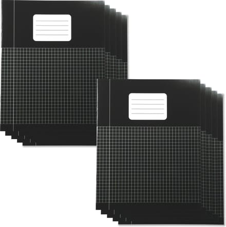 Schriften A5 formaat Ruit 5 mm - Zwart - 10 pak - Schoolschrift geruit - DULA