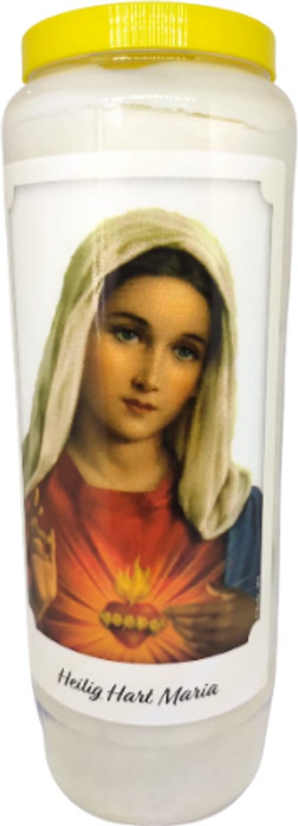 Noveenkaars Heilig hart maria  - 9 dagen brander - set van 5 stuks